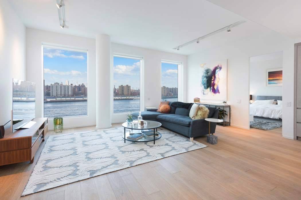 Boasting breathtaking views of the Manhattan Bridge, Empire State Building, East River, Brooklyn Bridge Park, and Manhattan skyline, every room in this immaculate two bedrooms, two baths, approx.