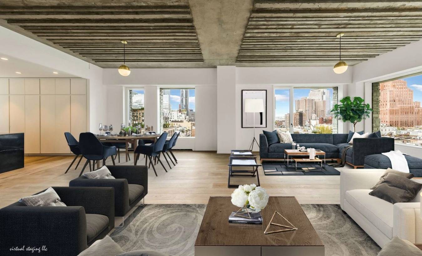 Welcome to the first resell of Penthouse A at 12 Warren is a full floor, 3 Bedroom and 2.