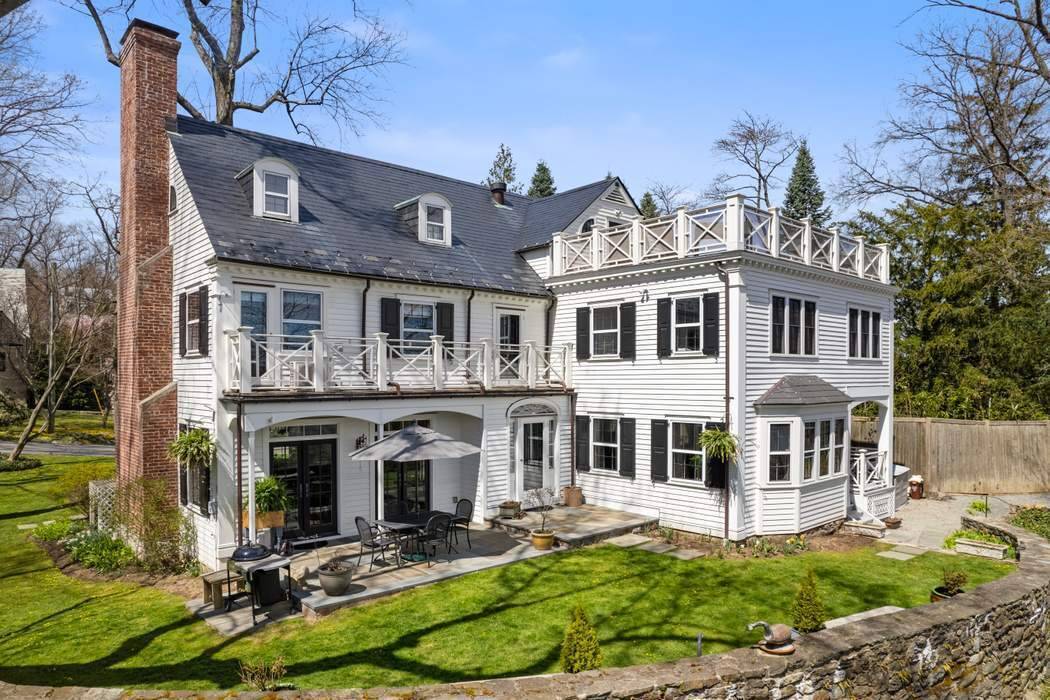 Nestled at the end of a cul de sac in the private community of Fieldston, this remarkable home stands out for its quality, character, and privacy.