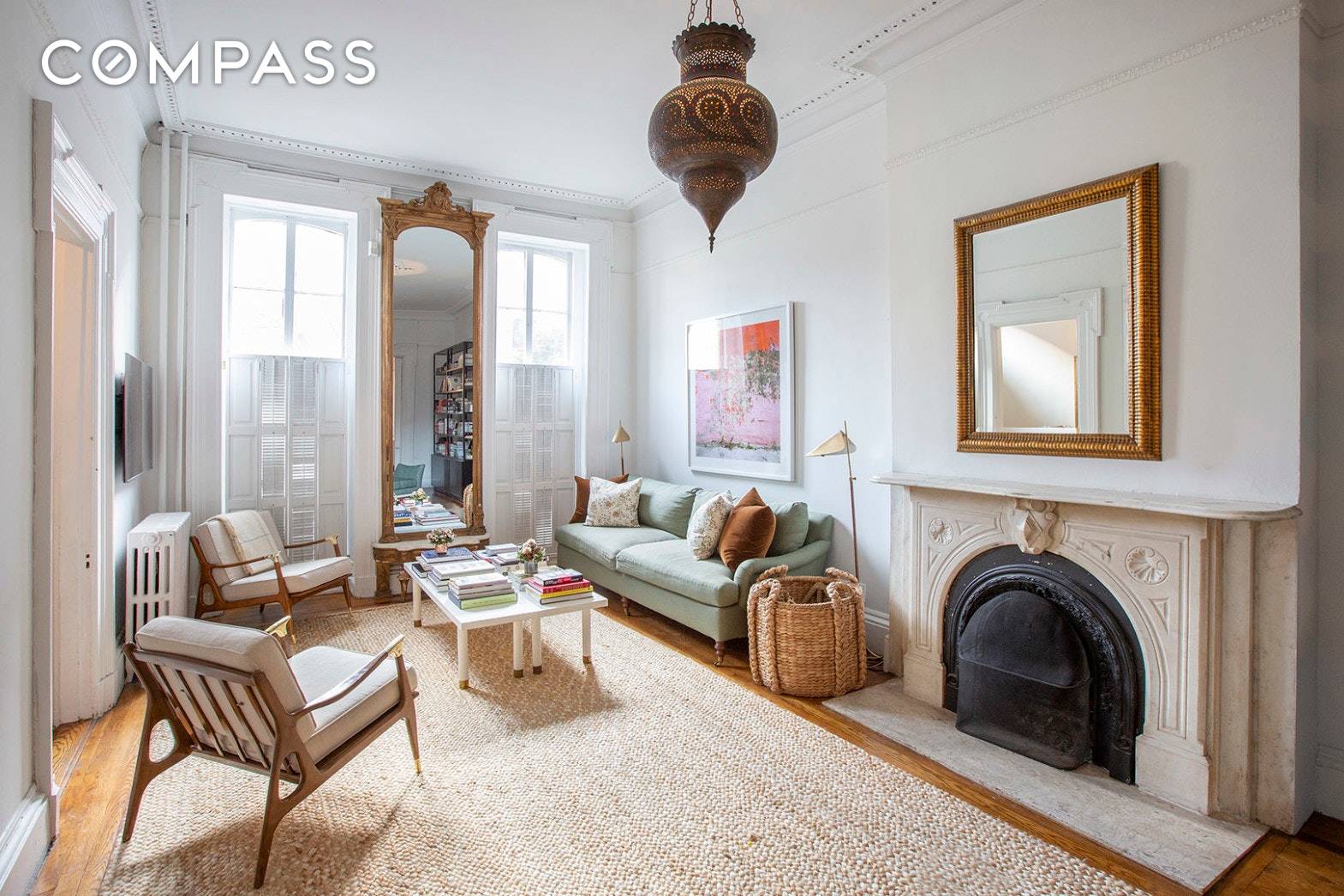 Available Immediately Beautiful Brooklyn Heights townhouse loaded with original charming details like crown moulding and marble fireplaces.