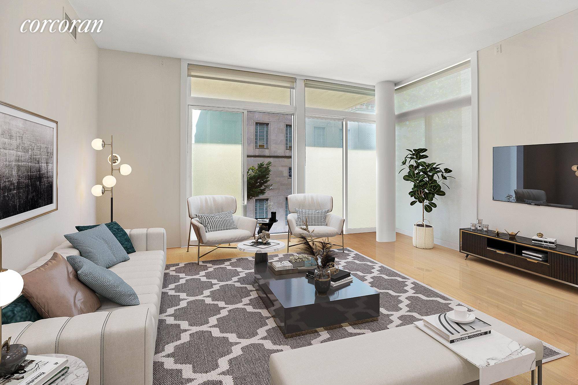 Residence 101 at 65 West End Avenue is a refined 1 bedroom, 1 bathroom Manhattan Beach condo which includes a deeded parking spot.