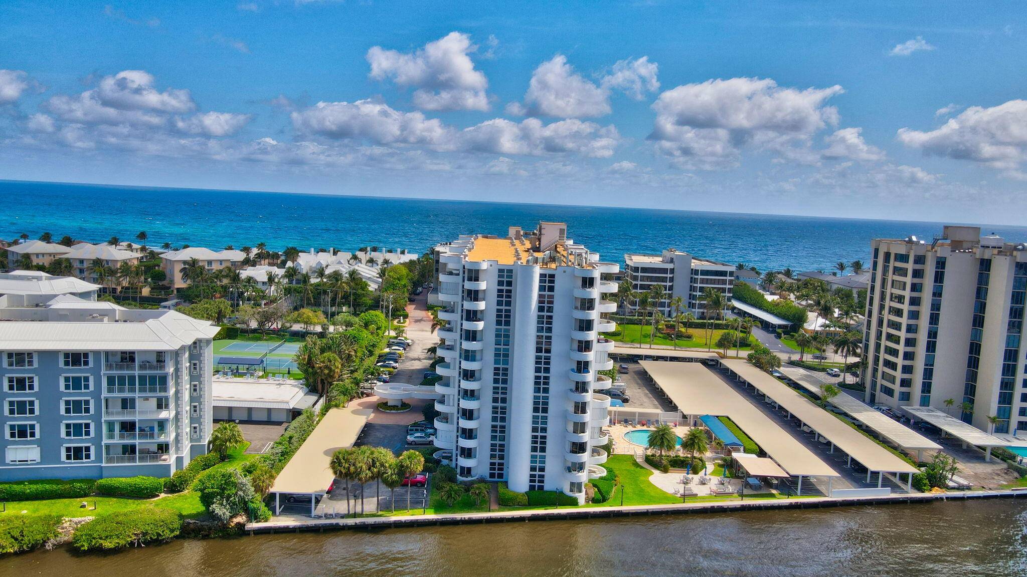 THIS SPACIOUS TWO BEDROOM TWO BATH WATERFRONT RESIDENCE IS SITUATED ON THE FAMOUS A1A.