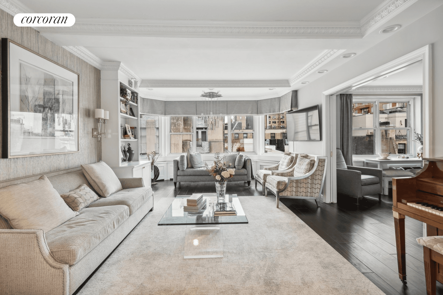 Step into this luminous apartment, impeccably maintained and boasting a charming northern exposure that gazes out onto the bustling elegance of East 84th Street.