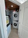 Equipped with a full-size front load washer and dryer, along with a rack to hang clothes. Detergent is also provided, making it easy to stay fresh and