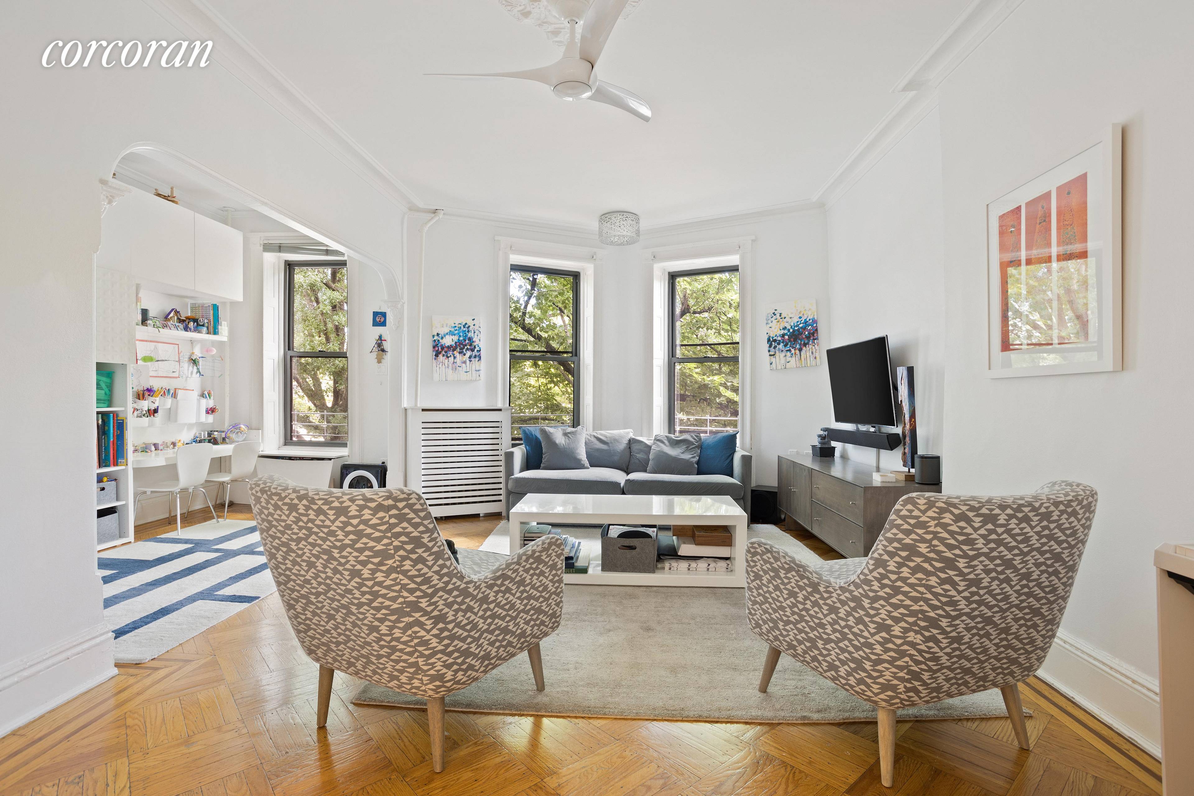 Centrally located in the heart of Park Slope, this upper three bedroom duplex immediately feels like home.