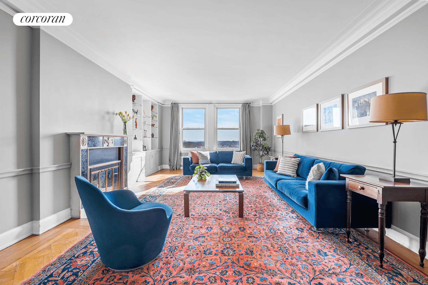 An incredibly gracious Classic 6 prewar apartment is now available for sale, perched high on the 13th floor of the handsome white glove Emery Roth treasure, 35 Prospect Park West ...