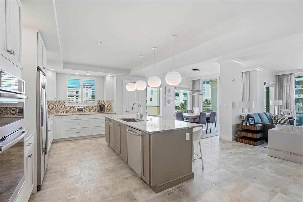 Spacious kitchen connected seamlessly to the main living areas.