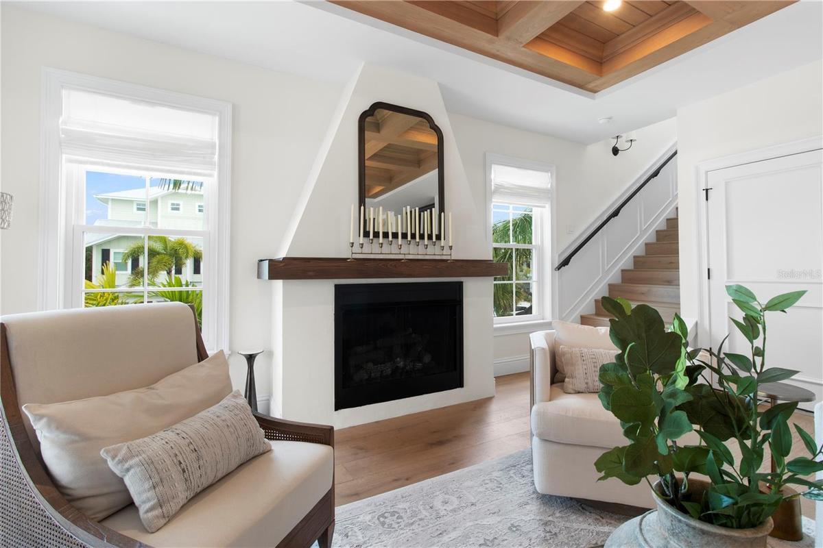 Fireplace in the living room