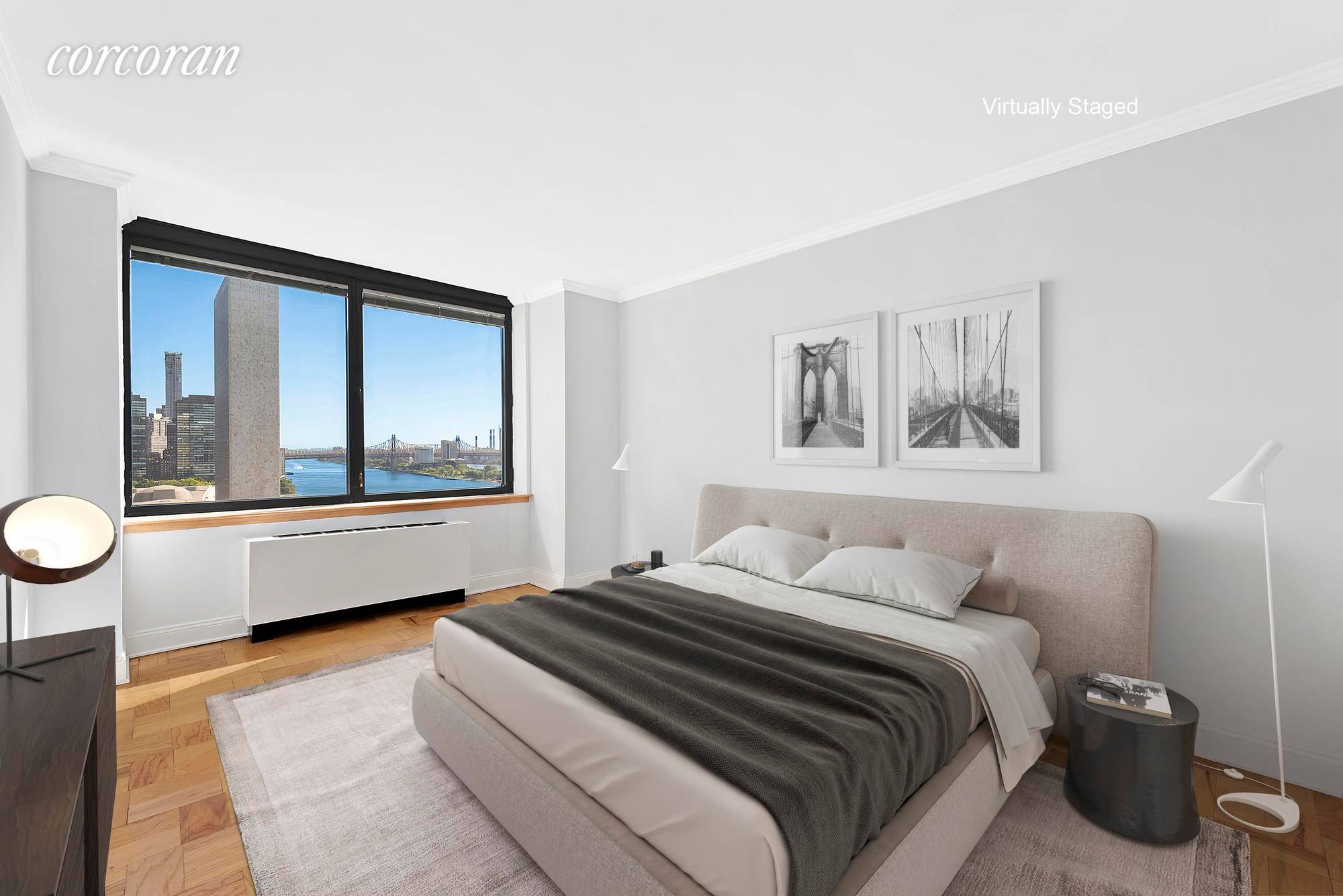 Make outstanding East River and United Nations views your daily backdrop in this magnificent, sun filled one bedroom, one bathroom home in an elite Murray Hill full service condominium.