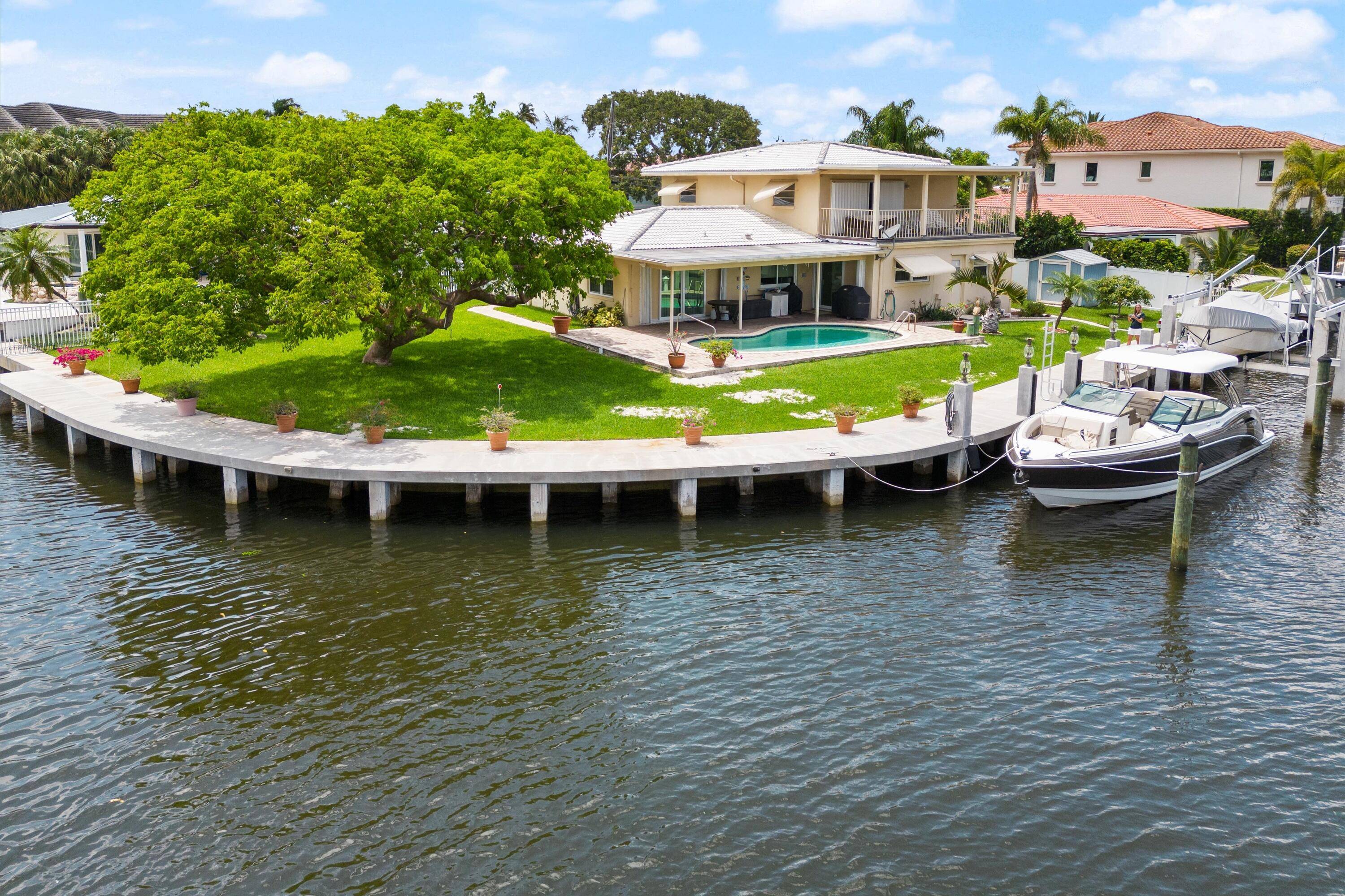 This rare waterfront find in eastern Boca Raton offers 180' ft of improved, widened seawall on a large corner lot, just one block off of the Intracoastal Waterway, offering a ...