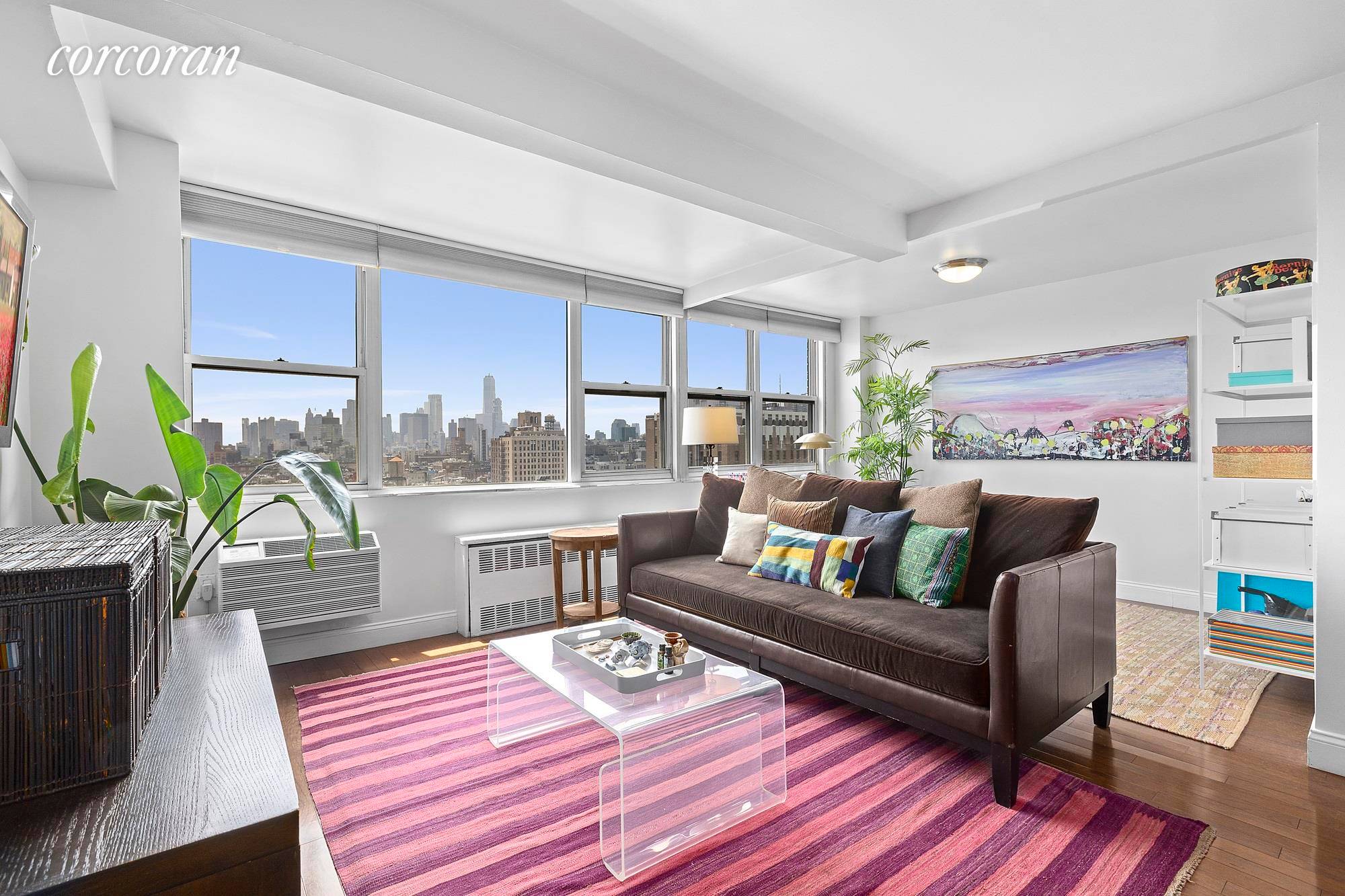 High Floor Mint Corner Co op with Stunning Skyline Views at 333 East 14th Street, 18D.